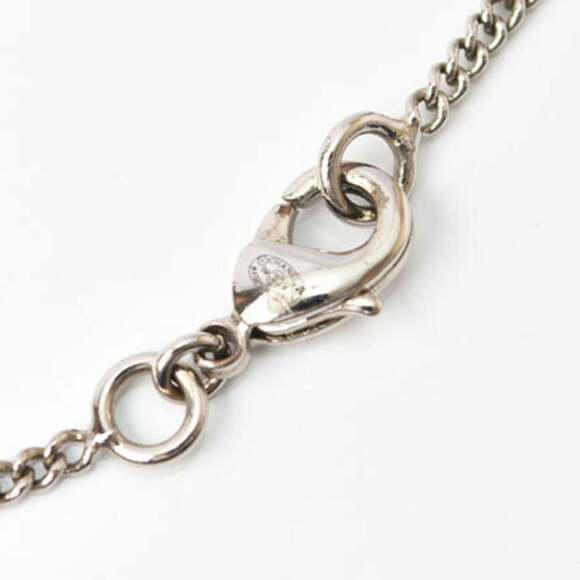 CHANEL Authentic White Logo Necklace